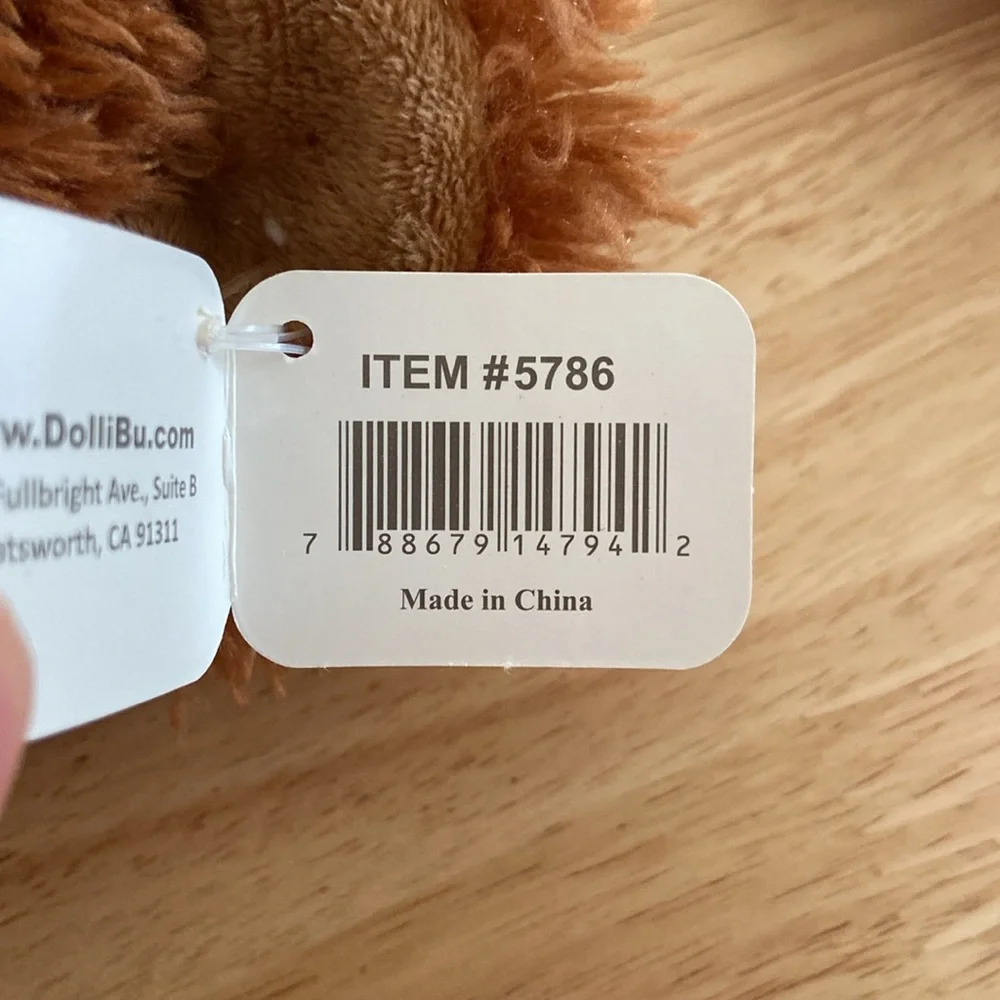 New DolliBu Brown Plush Bear Hat With Ear Flaps
